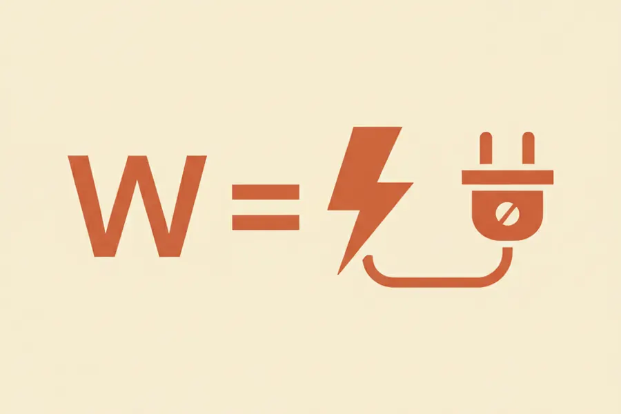 Illustration showing a generator wattage sizing formula with running and starting watts