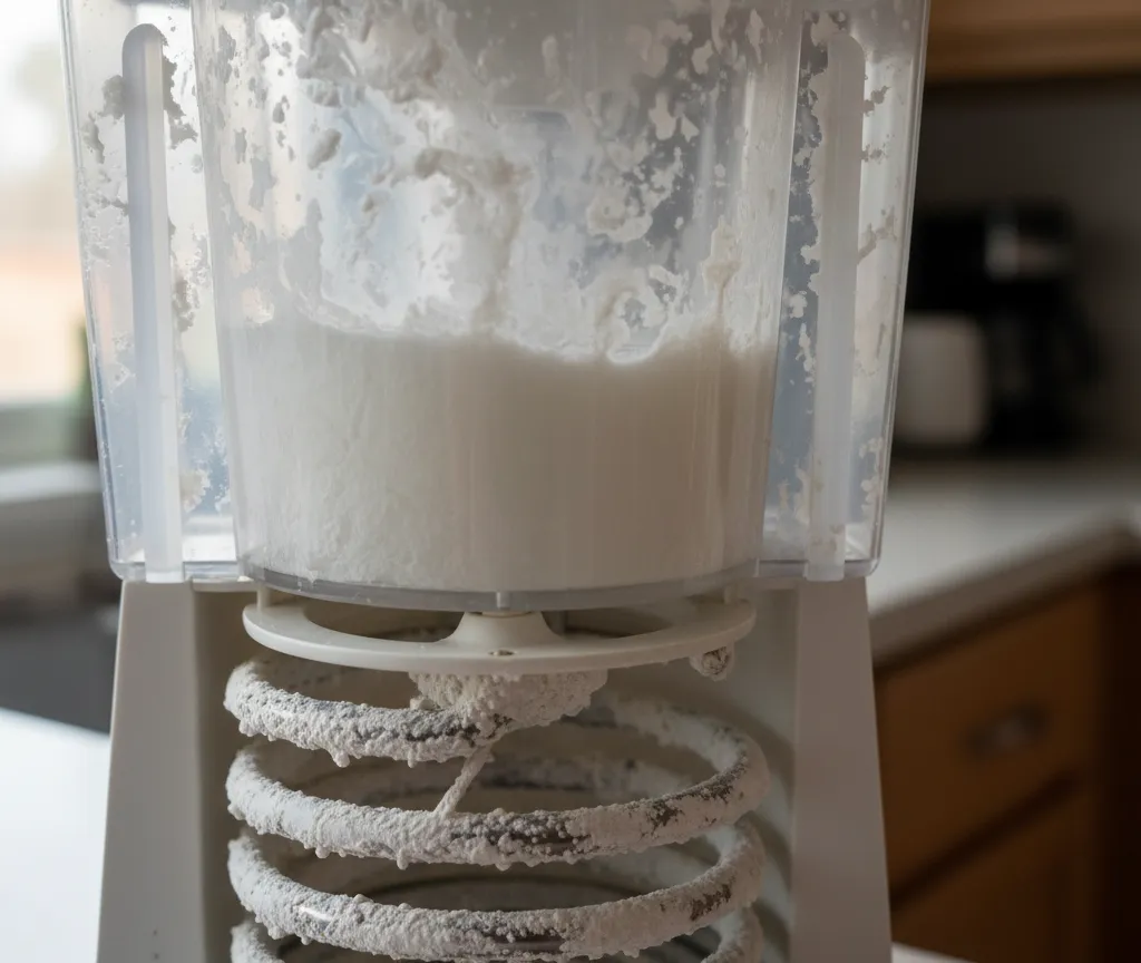 Mineral scale buildup inside a coffee maker's water reservoir and heating element