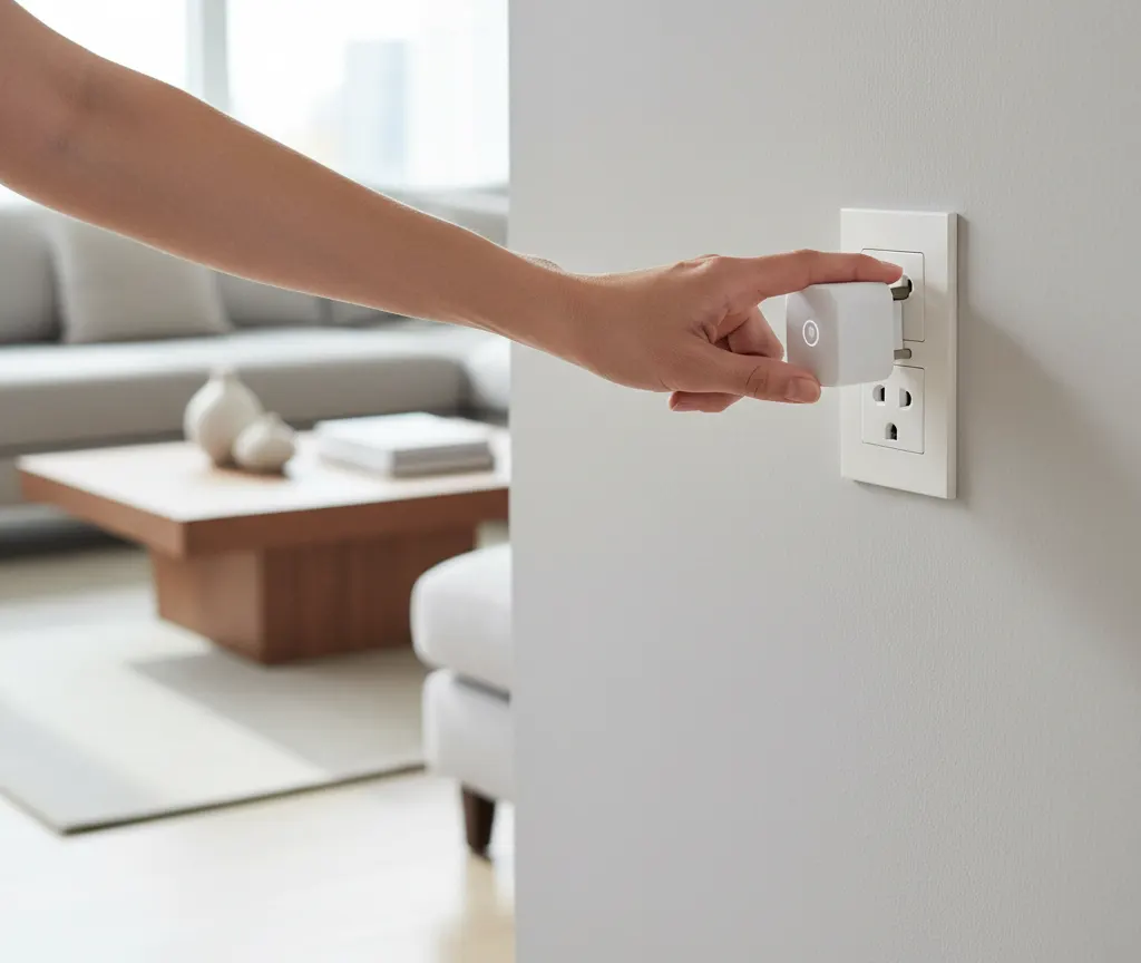 Illustration comparing Wi-Fi, Thread, and Zigbee wireless signals connecting smart home devices to a central hub